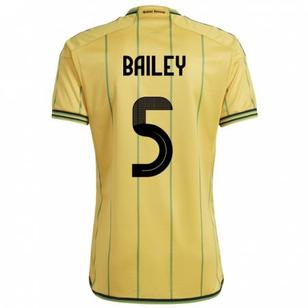 Kandiny Női Jamaica Jade Bailey #5 Sárga Hazai Jersey 24-26 Mez Póló Ing