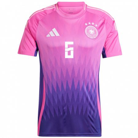 Kandiny Női Németország Lena Oberdorf #6 Pink Lila Idegenbeli Jersey 24-26 Mez Póló Ing