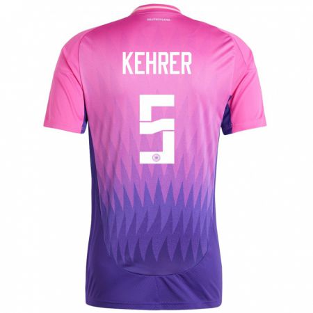 Kandiny Női Németország Thilo Kehrer #5 Pink Lila Idegenbeli Jersey 24-26 Mez Póló Ing