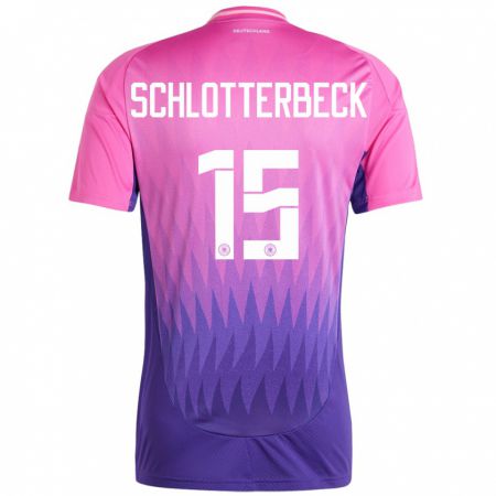 Kandiny Női Németország Nico Schlotterbeck #15 Pink Lila Idegenbeli Jersey 24-26 Mez Póló Ing