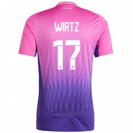 Kandiny Női Németország Florian Wirtz #17 Pink Lila Idegenbeli Jersey 24-26 Mez Póló Ing