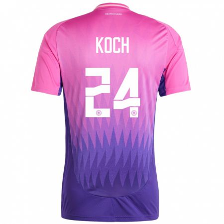 Kandiny Női Németország Robin Koch #24 Pink Lila Idegenbeli Jersey 24-26 Mez Póló Ing