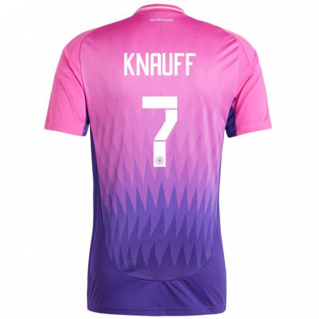 Kandiny Női Németország Ansgar Knauff #7 Pink Lila Idegenbeli Jersey 24-26 Mez Póló Ing