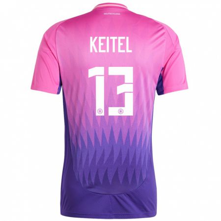 Kandiny Női Németország Yannik Keitel #13 Pink Lila Idegenbeli Jersey 24-26 Mez Póló Ing