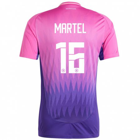 Kandiny Női Németország Eric Martel #16 Pink Lila Idegenbeli Jersey 24-26 Mez Póló Ing