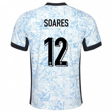 Kandiny Női Portugália Samuel Soares #12 Krémkék Idegenbeli Jersey 24-26 Mez Póló Ing