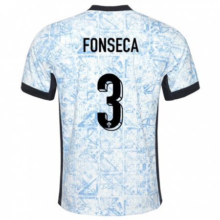 Kandiny Női Portugália Joao Fonseca #3 Krémkék Idegenbeli Jersey 24-26 Mez Póló Ing