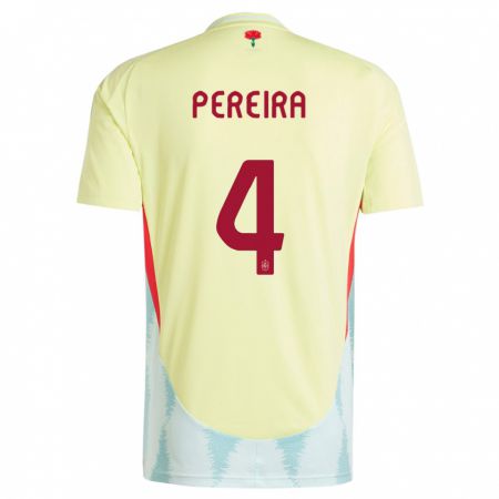 Kandiny Női Spanyolország Andrea Pereira #4 Sárga Idegenbeli Jersey 24-26 Mez Póló Ing