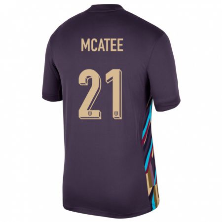 Kandiny Női Anglia James Mcatee #21 Sötét Mazsola Idegenbeli Jersey 24-26 Mez Póló Ing