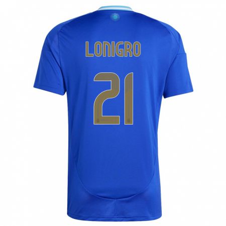 Kandiny Női Argentína Erica Lonigro #21 Kék Idegenbeli Jersey 24-26 Mez Póló Ing