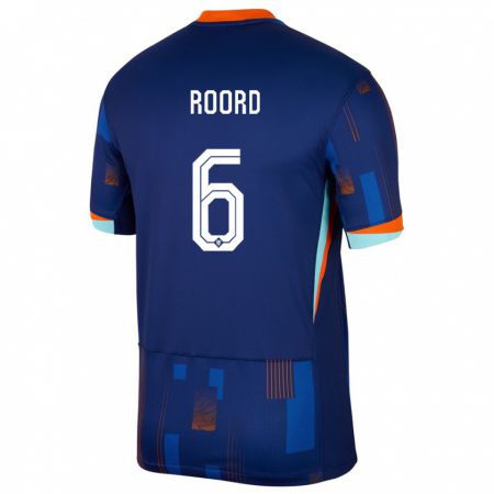 Kandiny Női Hollandia Jill Roord #6 Kék Idegenbeli Jersey 24-26 Mez Póló Ing