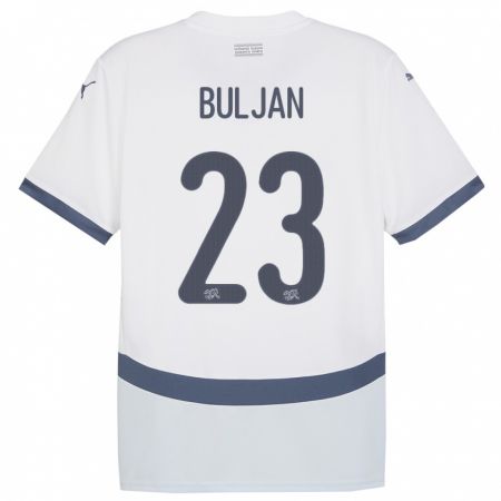 Kandiny Női Svájc Leo Buljan #23 Fehér Idegenbeli Jersey 24-26 Mez Póló Ing