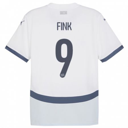 Kandiny Női Svájc Bradley Fink #9 Fehér Idegenbeli Jersey 24-26 Mez Póló Ing