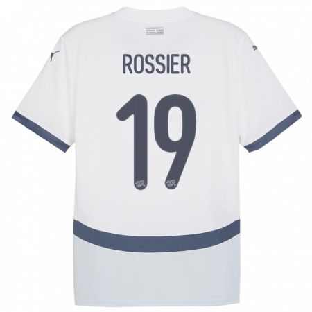 Kandiny Női Svájc Evan Rossier #19 Fehér Idegenbeli Jersey 24-26 Mez Póló Ing