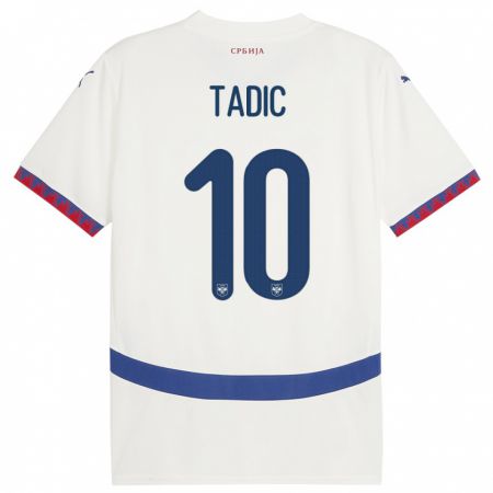 Kandiny Női Szerbia Dusan Tadic #10 Fehér Idegenbeli Jersey 24-26 Mez Póló Ing