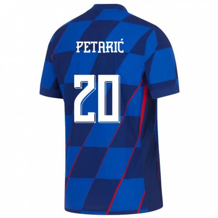 Kandiny Női Horvátország Nika Petaric #20 Kék Idegenbeli Jersey 24-26 Mez Póló Ing