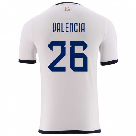 Kandiny Női Ecuador Anthony Valencia #26 Fehér Idegenbeli Jersey 24-26 Mez Póló Ing