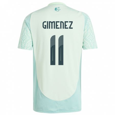 Kandiny Női Mexikó Santiago Gimenez #11 Vászonzöld Idegenbeli Jersey 24-26 Mez Póló Ing