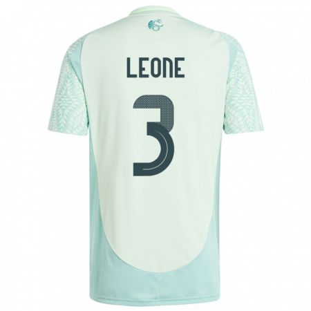 Kandiny Női Mexikó Antonio Leone #3 Vászonzöld Idegenbeli Jersey 24-26 Mez Póló Ing