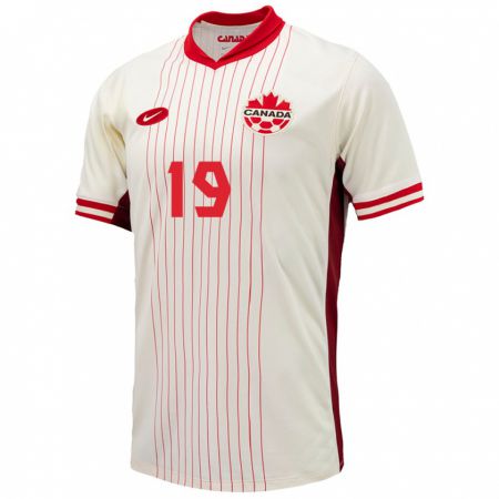 Kandiny Női Kanada Alphonso Davies #19 Fehér Idegenbeli Jersey 24-26 Mez Póló Ing