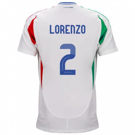 Kandiny Női Olaszország Giovanni Di Lorenzo #2 Fehér Idegenbeli Jersey 24-26 Mez Póló Ing