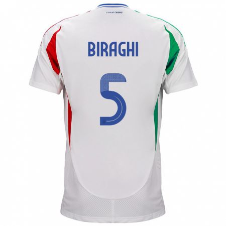 Kandiny Női Olaszország Cristiano Biraghi #5 Fehér Idegenbeli Jersey 24-26 Mez Póló Ing