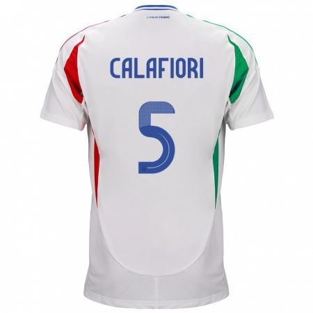 Kandiny Női Olaszország Riccardo Calafiori #5 Fehér Idegenbeli Jersey 24-26 Mez Póló Ing