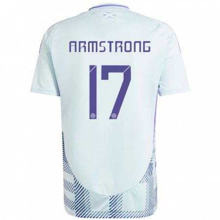 Kandiny Női Skócia Stuart Armstrong #17 Világos Menta Kék Idegenbeli Jersey 24-26 Mez Póló Ing