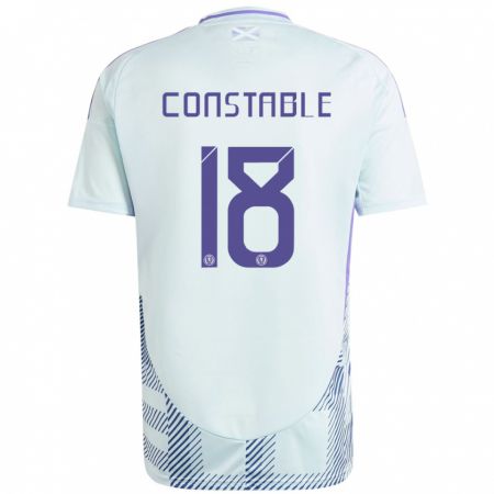 Kandiny Női Skócia Scott Constable #18 Világos Menta Kék Idegenbeli Jersey 24-26 Mez Póló Ing