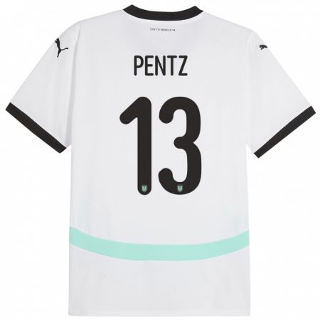 Kandiny Női Ausztria Patrick Pentz #13 Fehér Idegenbeli Jersey 24-26 Mez Póló Ing