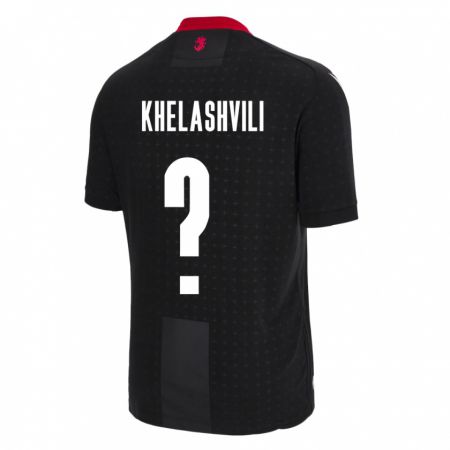 Kandiny Női Grúzia Luka Khelashvili #0 Fekete Idegenbeli Jersey 24-26 Mez Póló Ing