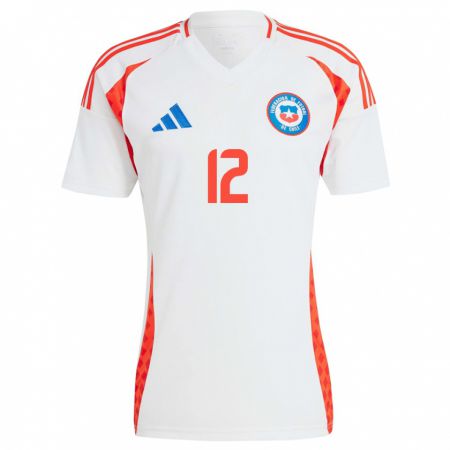 Kandiny Női Chile Diego Carreño #12 Fehér Idegenbeli Jersey 24-26 Mez Póló Ing