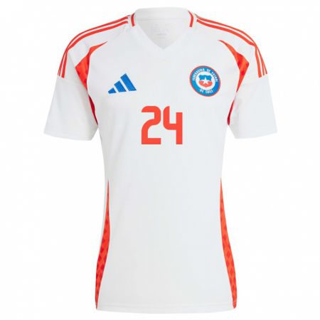 Kandiny Női Chile Ámbar Figueroa #24 Fehér Idegenbeli Jersey 24-26 Mez Póló Ing