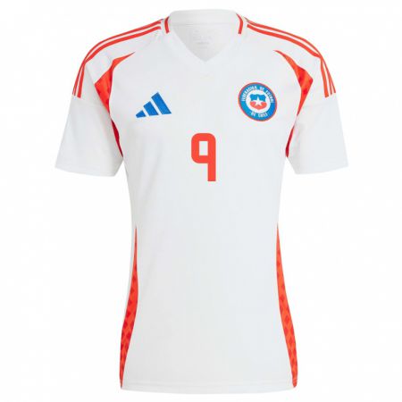 Kandiny Női Chile Axel Cerda #9 Fehér Idegenbeli Jersey 24-26 Mez Póló Ing