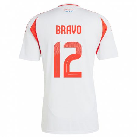 Kandiny Női Chile Christian Bravo #12 Fehér Idegenbeli Jersey 24-26 Mez Póló Ing