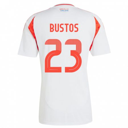 Kandiny Női Chile Ignacia Bustos #23 Fehér Idegenbeli Jersey 24-26 Mez Póló Ing