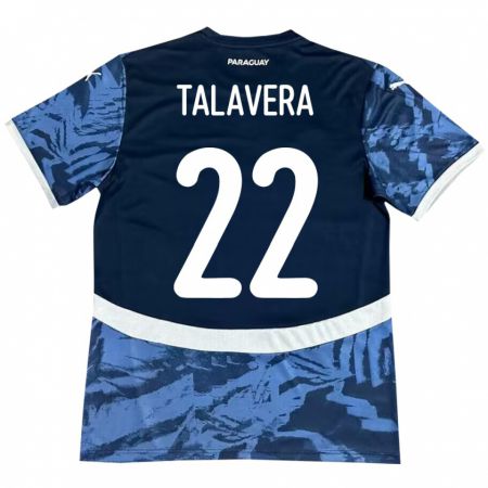 Kandiny Női Paraguay Javier Talavera #22 Kék Idegenbeli Jersey 24-26 Mez Póló Ing