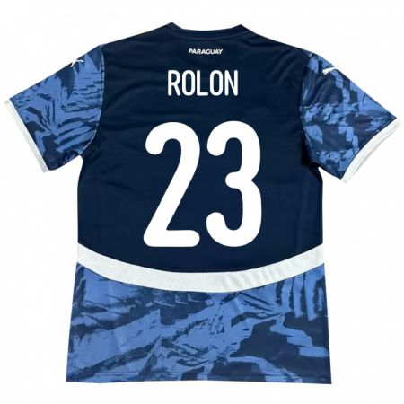 Kandiny Női Paraguay Luis Rolón #23 Kék Idegenbeli Jersey 24-26 Mez Póló Ing