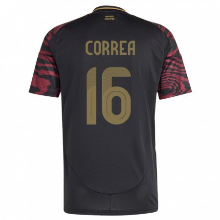 Kandiny Női Peru Eslyn Correa #16 Fekete Idegenbeli Jersey 24-26 Mez Póló Ing