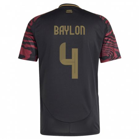 Kandiny Női Peru Luis Baylón #4 Fekete Idegenbeli Jersey 24-26 Mez Póló Ing