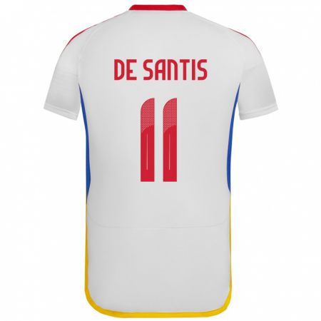 Kandiny Női Venezuela Jeriel De Santis #11 Fehér Idegenbeli Jersey 24-26 Mez Póló Ing