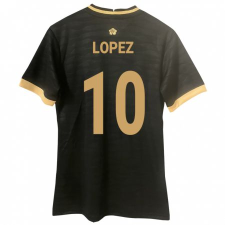 Kandiny Női Panama Ovidio Lopez #10 Fekete Idegenbeli Jersey 24-26 Mez Póló Ing