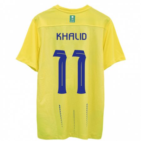 Kandiny Férfi Khalid Al-Ghannam #11 Sárga Hazai Jersey 2023/24 Mez Póló Ing