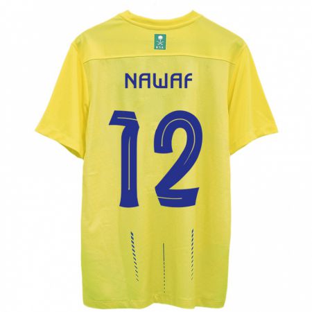 Kandiny Férfi Nawaf Al-Boushal #12 Sárga Hazai Jersey 2023/24 Mez Póló Ing