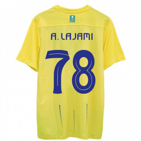 Kandiny Férfi Ali Lajami #78 Sárga Hazai Jersey 2023/24 Mez Póló Ing