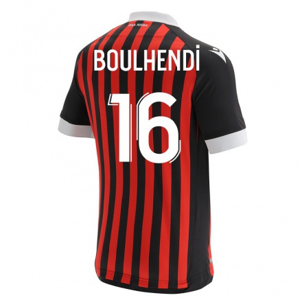 Férfi Labdarúgás Teddy Boulhendi #16 Piros Fekete Hazai Jersey 2021/22 Mez Póló Ing