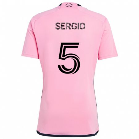 Kandiny Gyermek Sergio Busquets #5 Rózsaszín Hazai Jersey 2024/25 Mez Póló Ing