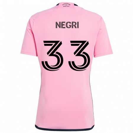 Kandiny Gyermek Franco Negri #33 Rózsaszín Hazai Jersey 2024/25 Mez Póló Ing