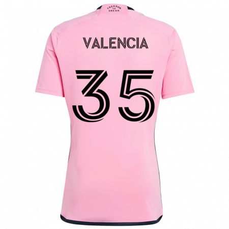 Kandiny Gyermek Felipe Valencia #35 Rózsaszín Hazai Jersey 2024/25 Mez Póló Ing