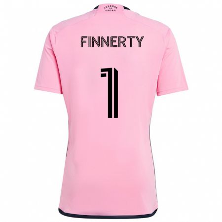 Kandiny Gyermek Owen Finnerty #1 Rózsaszín Hazai Jersey 2024/25 Mez Póló Ing